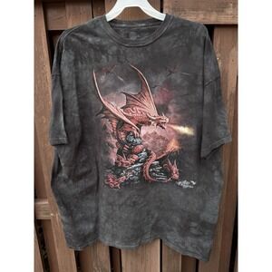 The Mountain Shirt Mens 5XL Gray Age Of Dragons T Shirt Red Dragon
